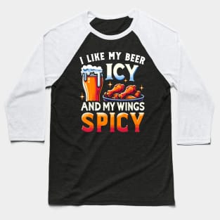 Beer Chicken WIngs Party Pub Crawl Bar Game Night Novelty Funny Beer Baseball T-Shirt